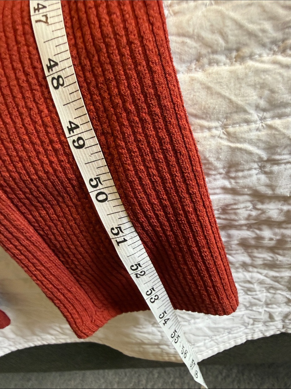 Fashion to Figure Rust-Red Ribbed Open-Front Cardigan Set - Picture 9 of 10